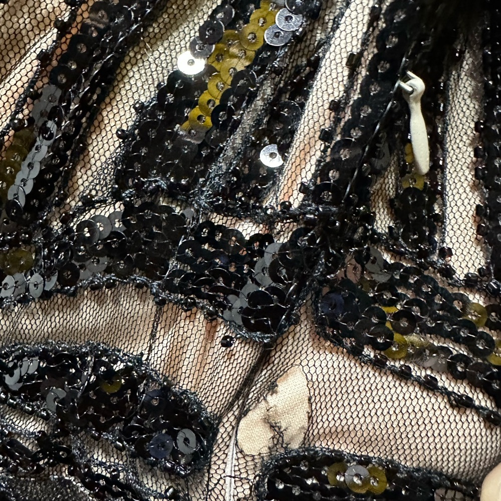 NEW Women 1920S Long Prom Gown Beaded Sequin Vintage Wedding Formal - Picture 8 of 9